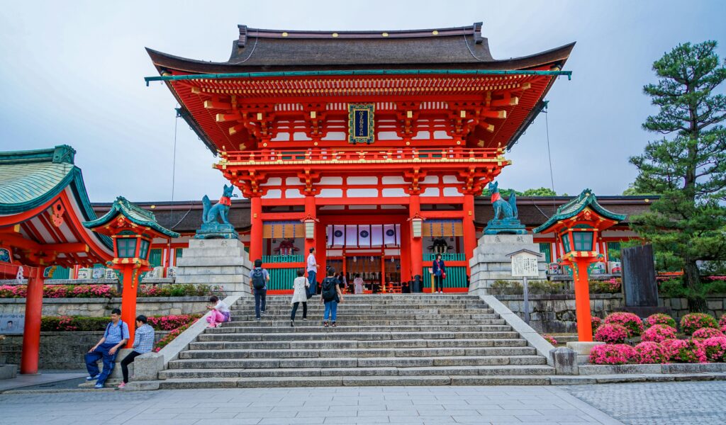 Fushimi Inari Taisha’s iconic red torii gates in Kyoto, Japan